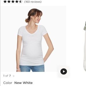 White v neck A Glow maternity tee